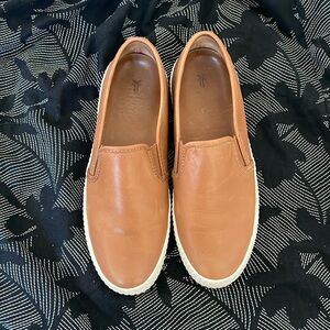 Frye cognac slip-ins